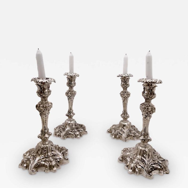  Howard Co Set of 4 Howard Co Sterling Silver 1901 Candlesticks in Baroque Revival Style