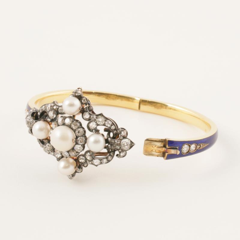 Hunt & Roskell - Hunt & Roskell Antique Diamond, Pearl, Gold and Enamel ...