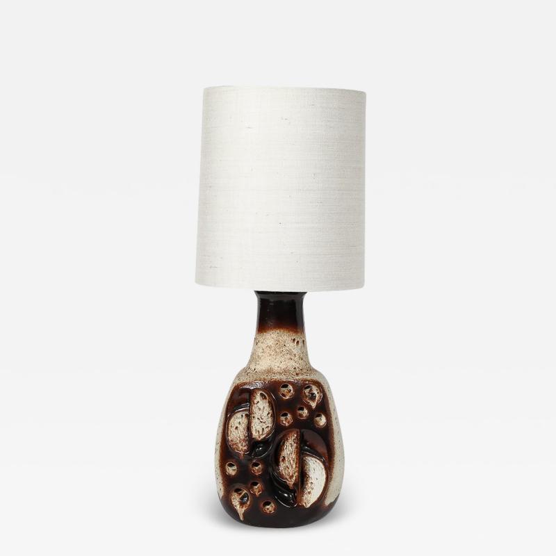  Hustadt Leuchten Mid Century Modernist Volcanic Glazed Ceramic Table Lamp by Hustadt Leuchten