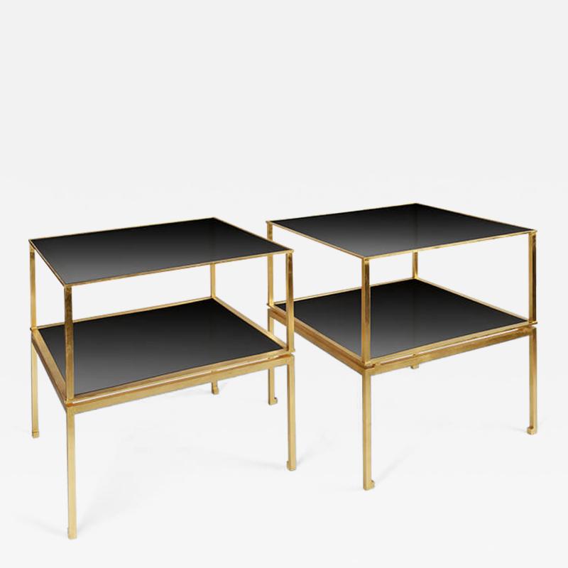  ILIAD Bespoke A Pair of Modernist Gilt End Tables