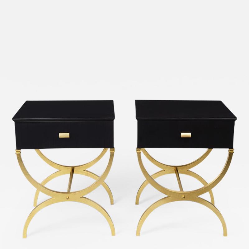  ILIAD Bespoke Pair of Modernist End Tables inspired by Maison Ramsay