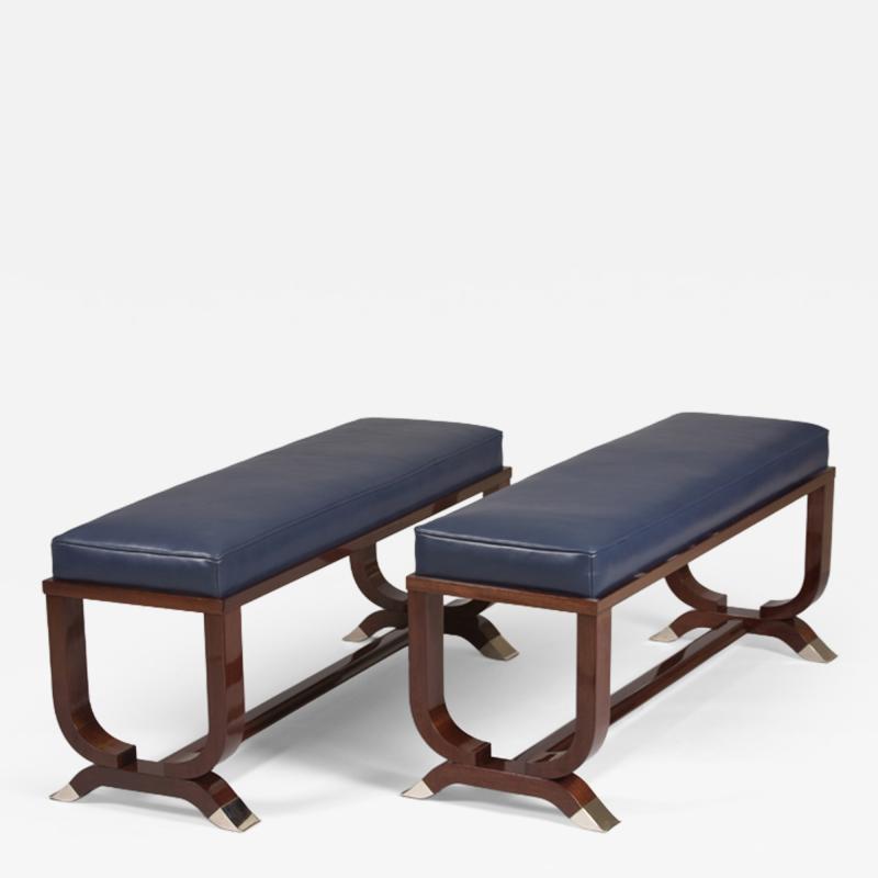 ILIAD DESIGN Pair of Art Deco inspired benches by ILIAD Design