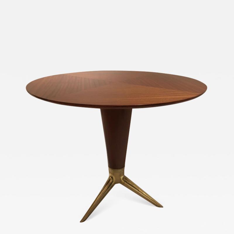  ISA Bergamo I S A Italy Circular Centre Table in Walnut and Brass by I S A Italy circa 1950