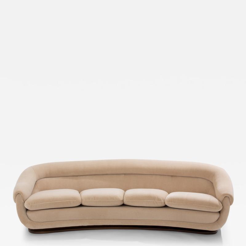  ISA Bergamo I S A Italy Isa Bergamo large Art Deco walnut mohair velvet sofa 1940s