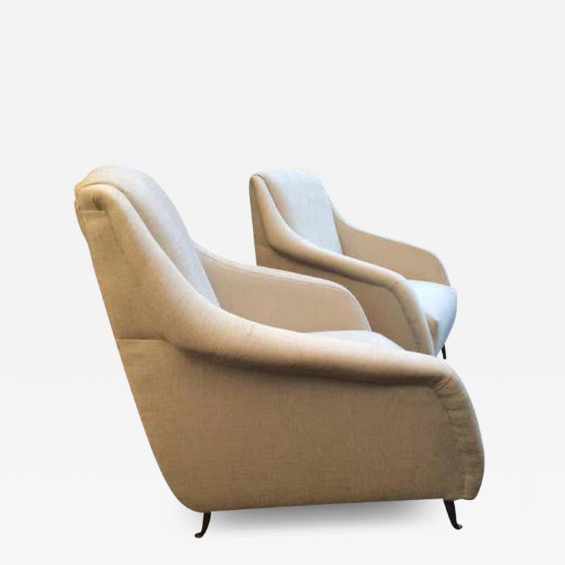  ISA Bergamo I S A Italy Pair of Mid Century Armchairs by Arredementi ISA Bergamo