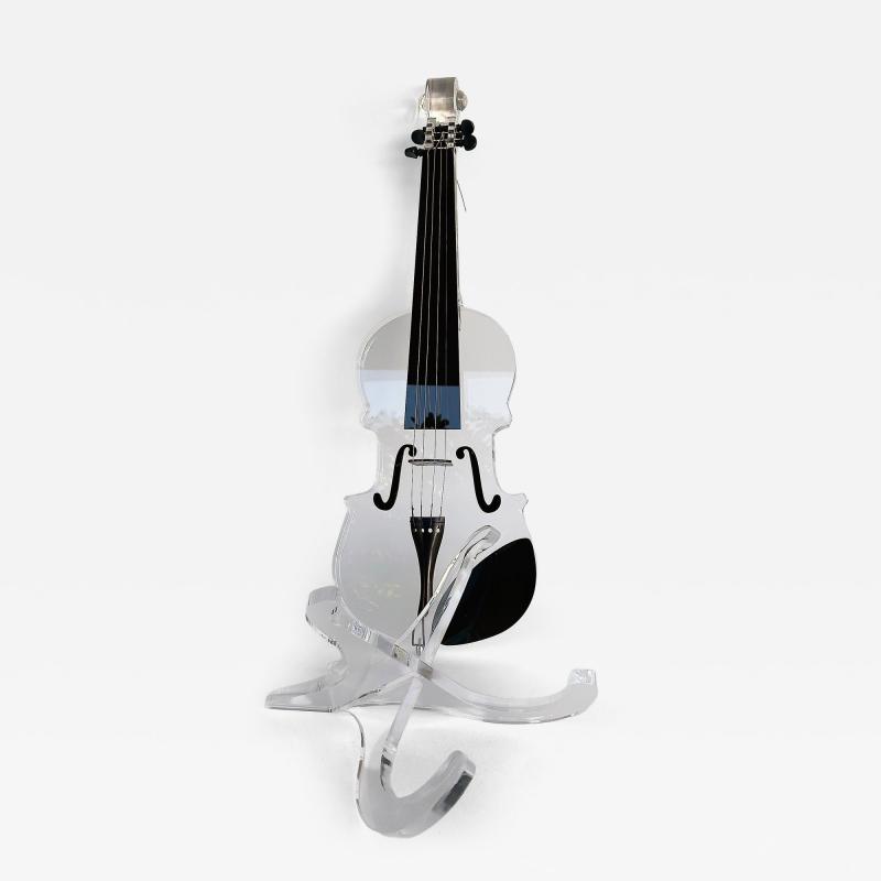  Iconic Design Gallery Custom Made Lucite Violin Sculpture on Stand Signed Numbered Edition 1 10