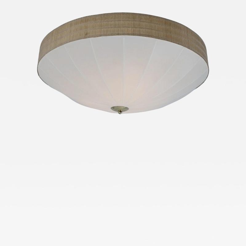  Idman Oy Mid Century Modern Sizable Beige Rattan Flush Mount Model A2 Idman 1950s