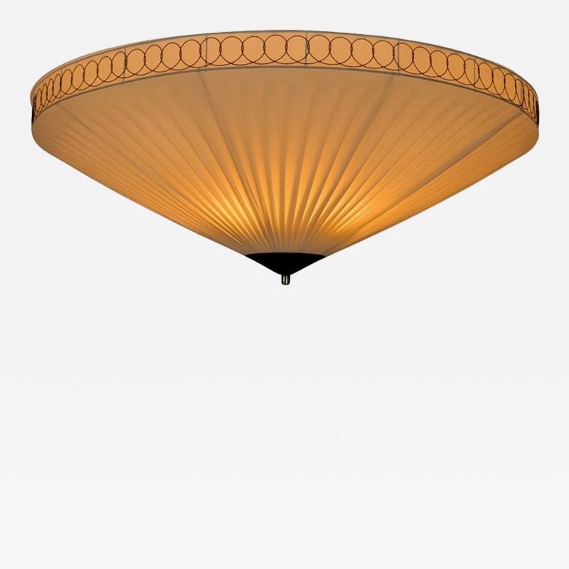  Idman Oy Mid Century Modern Sizable Flush Mount with Brass Wire Model 20399 Idman 1950s