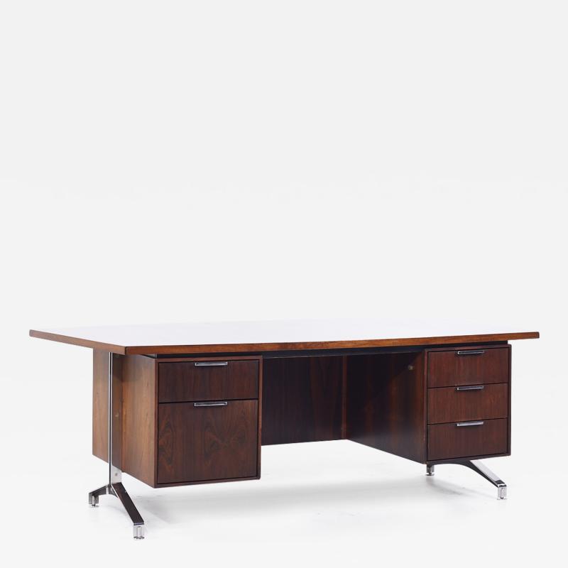  Imperial Furniture Co Imperial Mid Century Rosewood and Chrome Executive Desk