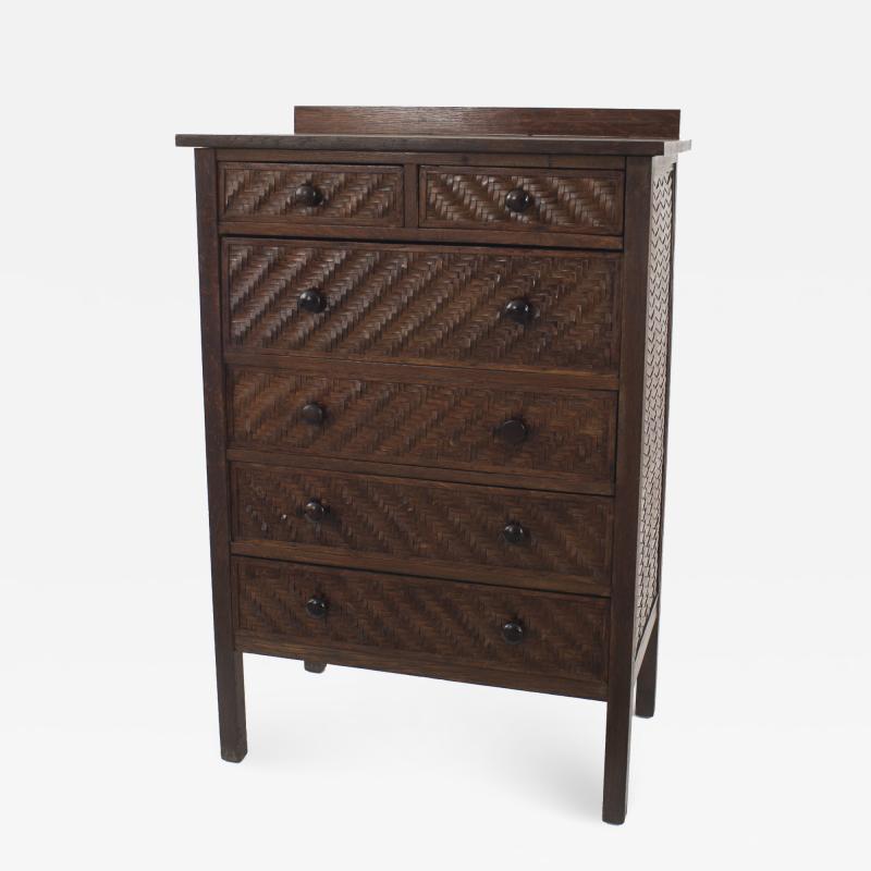  Indian Splint Mfg Co American Rustic Mission Dark Stained Oak Chest
