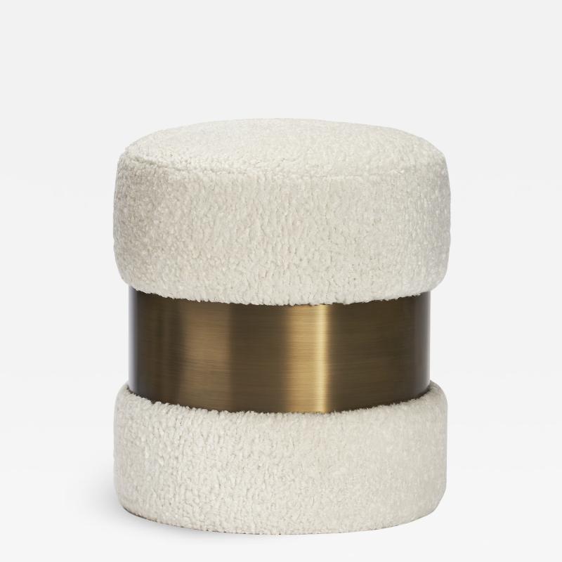  Interlude Home Scarlett Stool Boucle Bronze