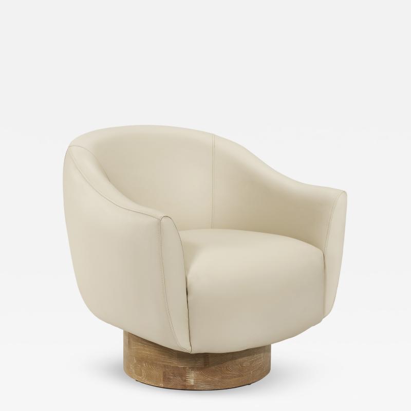  Interlude Home Simone Swivel Chair Cream