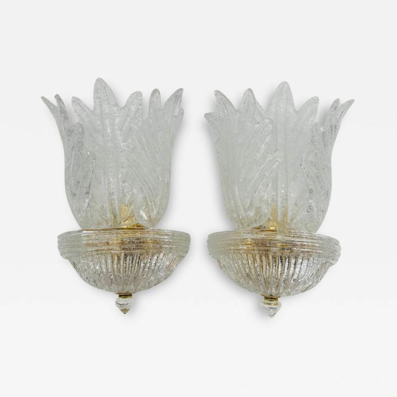  Italamp Pair of Murano Glass Brass Sconces by Italamp S R L Italy 2006