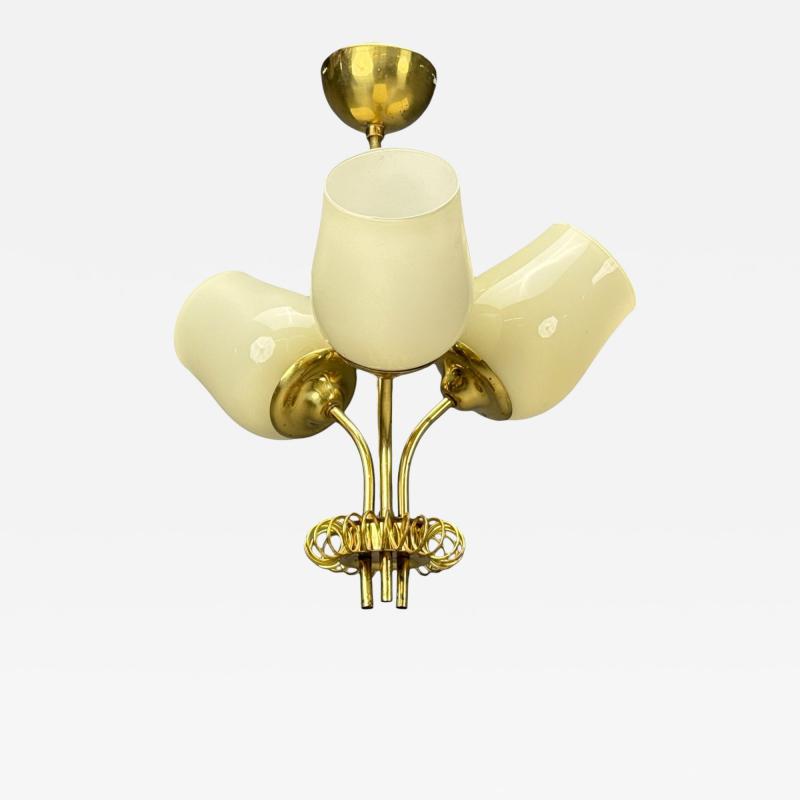  Itsu Itsu Finnish Modern Pendant Light Opal Glass Finland 1940s