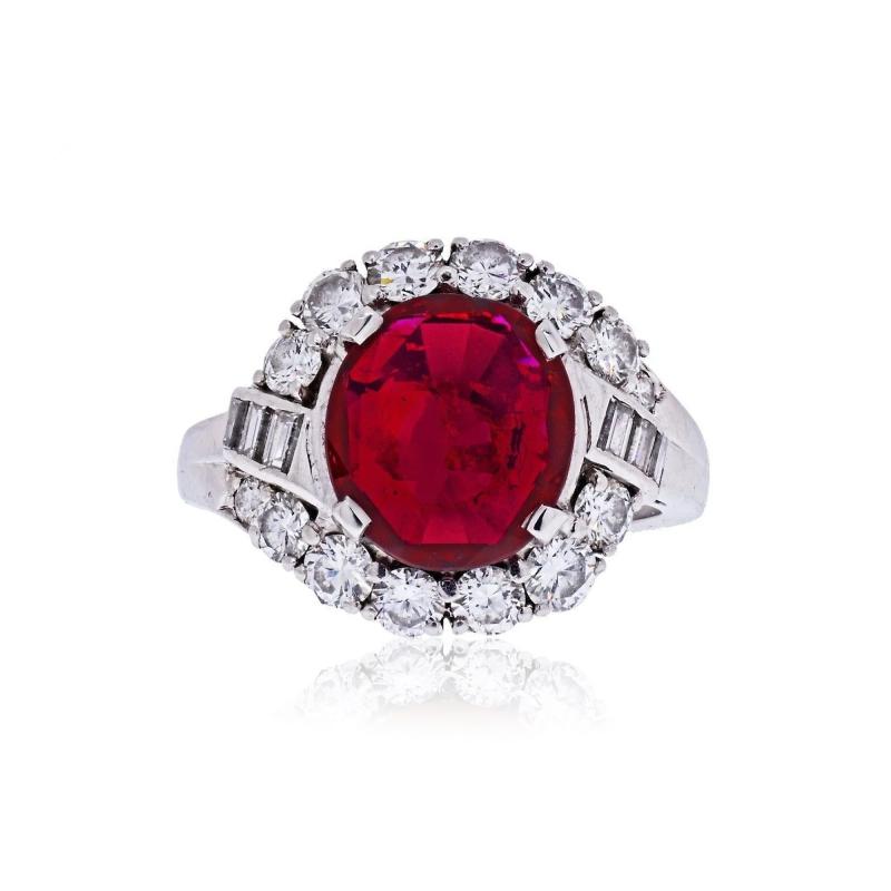  J E Caldwell Co Jewelry Caldwell Silver 2 52 Carat No Heat Ruby Diamond Ring Platinum J E Caldwell Co Signed