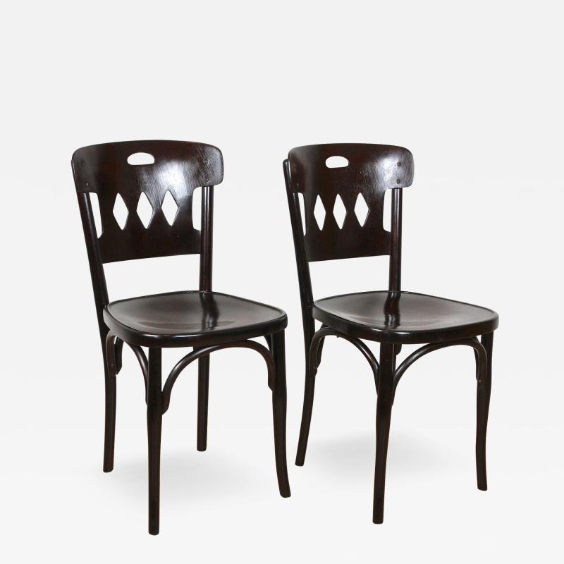  J J Kohn Pair Of Art Nouveau Bentwood Chairs by J J Kohn Vienna ca 1910