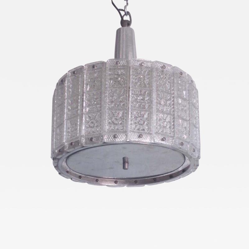  J T Kalmar Kalmar Lighting Austrian Mid Century Modern Glass Pendant Flush Mount Attributed to J T Kalmar