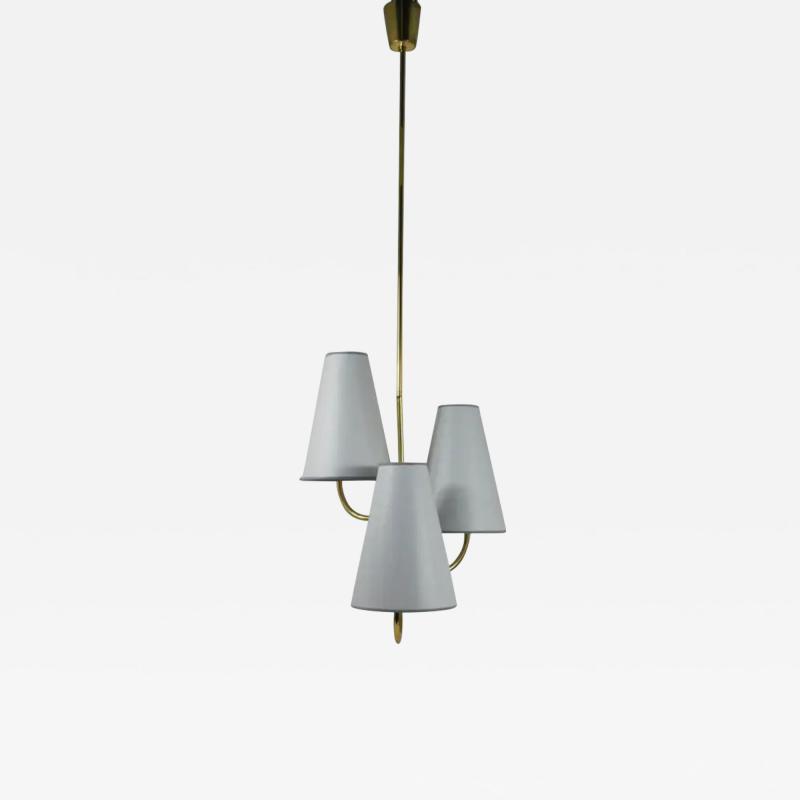  J T Kalmar Kalmar Lighting J T Kalmar Exquisite Curved Mid Century Brass Chandelier Vienna 1940s
