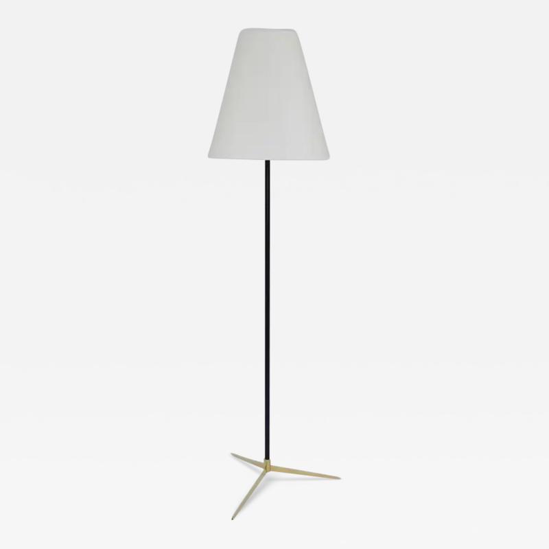  J T Kalmar Kalmar Lighting J T Kalmar Micheline Mid Century Floor Lamp Brass Tripod Base Austria 1950s