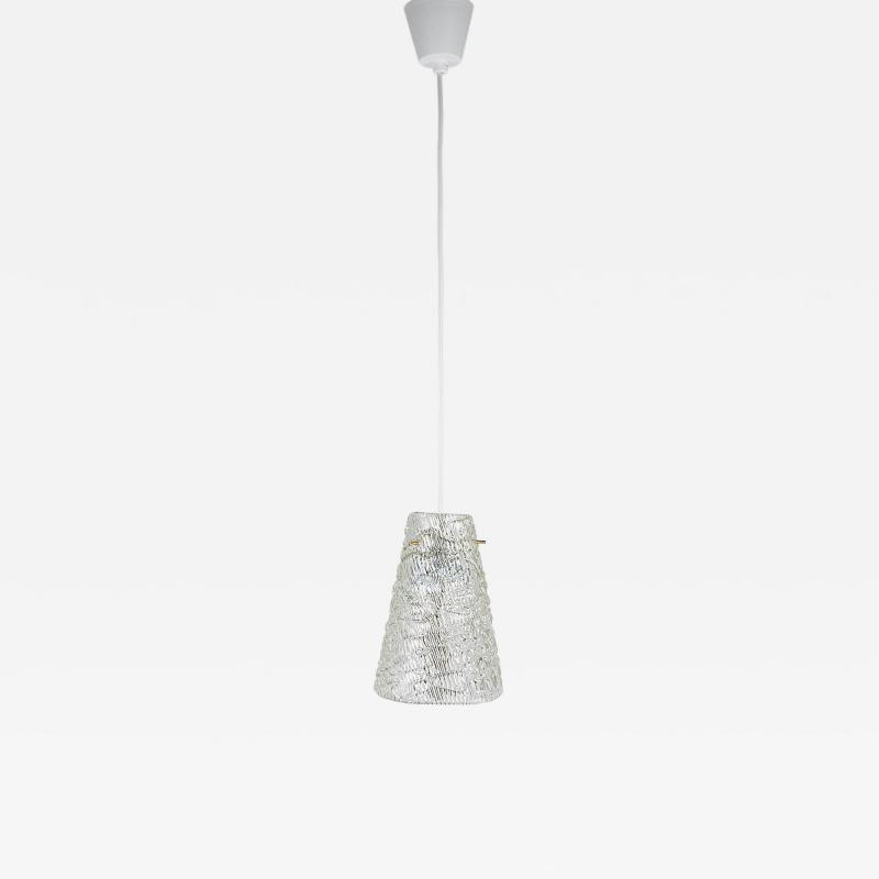  J T Kalmar Kalmar Lighting J T Kalmar Mid Century Textured Glass Brass Pendant Lamp Austria 1950s