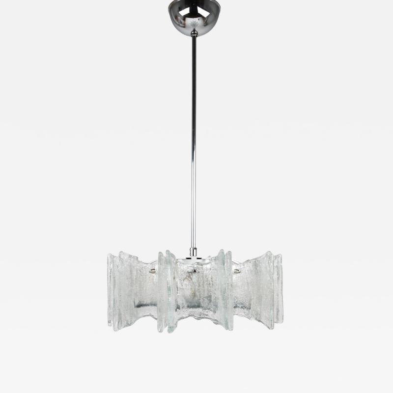  J T Kalmar Kalmar Lighting J T Kalmar Vienna Ice Glass Star Chandelier Austria 1960s