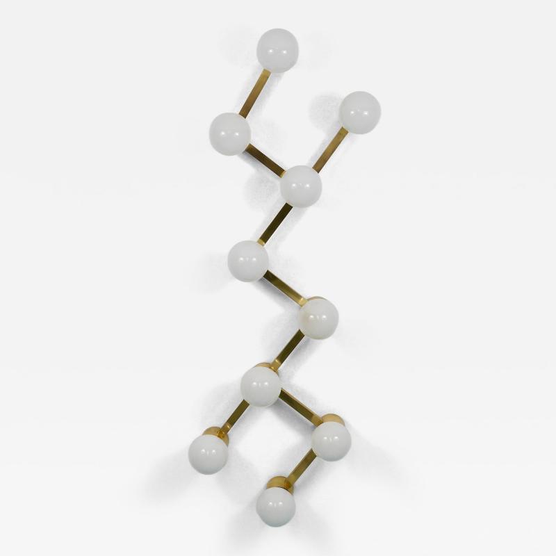  J T Kalmar Kalmar Lighting Large Sciolari Style ZigZag Brass Ceiling Lamp Wall Light Austria 1970s