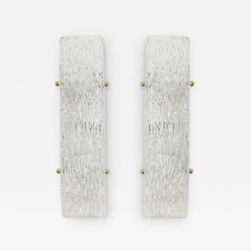  J T Kalmar Kalmar Lighting Pair of Kalmar Chiseled Ice Sconces