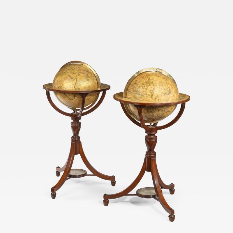  J W Cary A pair of 12 inch floor globes by Cary