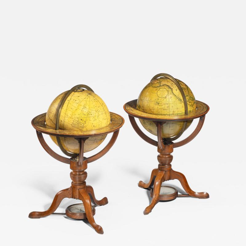  J W Cary A rare pair of 9 inch table globes by Cary each dated 1816
