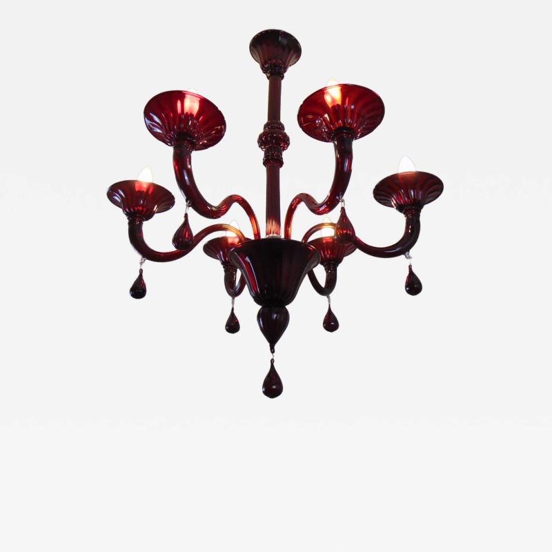  JL Light Style Gocce venetian red Murano glass chandelier