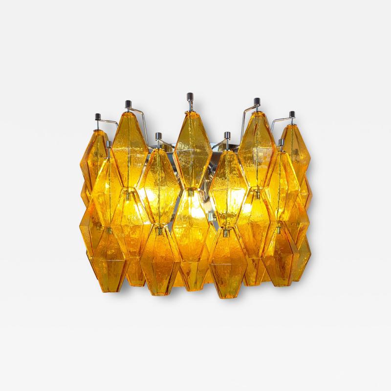  JL Light Style Murano glass Poliedri wall sconces wide version in amber