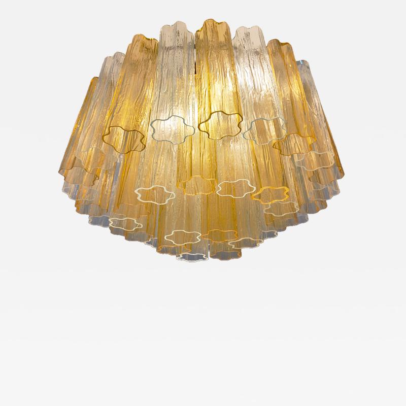  JL Light Style Murano glass Tronchi chandelier in amber and clear color