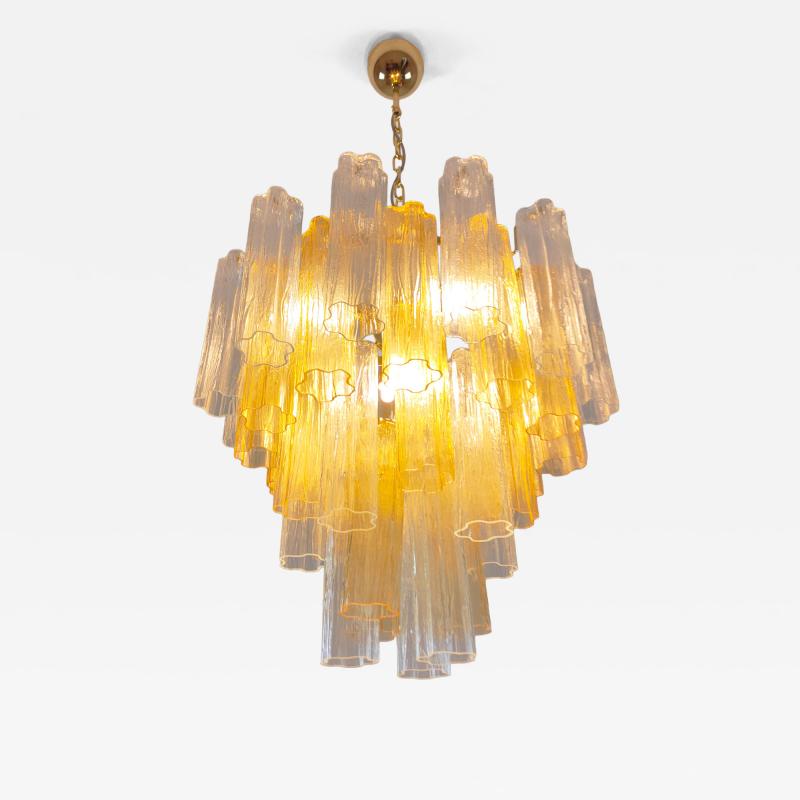  JL Light Style Murano glass Tronchi chandelier in amber and clear color