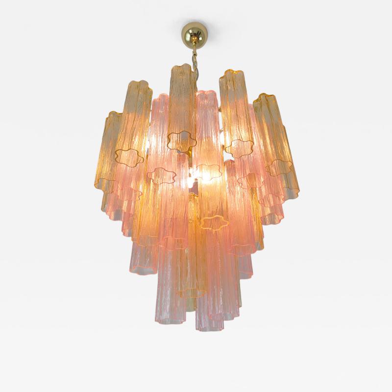  JL Light Style Murano glass Tronchi chandelier in amber and pink color