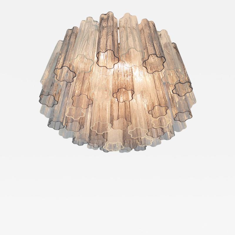  JL Light Style Murano glass Tronchi chandelier in clear and smokey gray color