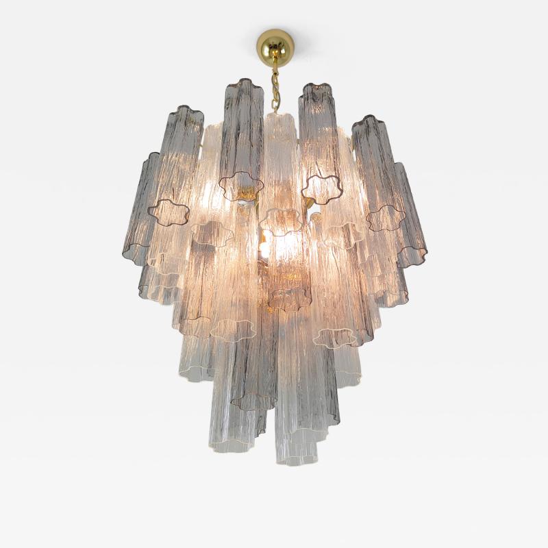  JL Light Style Murano glass Tronchi chandelier in smokey gray and clear color