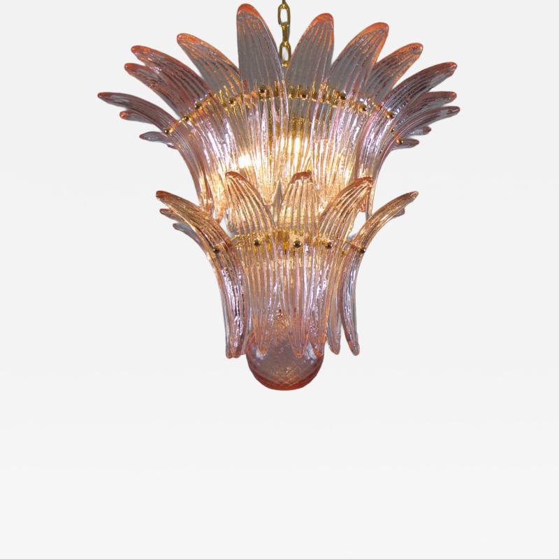  JL Light Style Murano glass chandelier Palmette leaves pink
