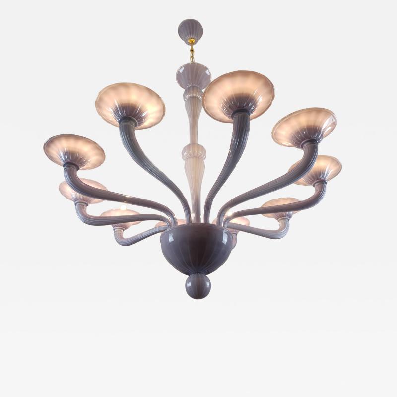  JL Light Style Murano glass chandelier Stile in opaque lavender color