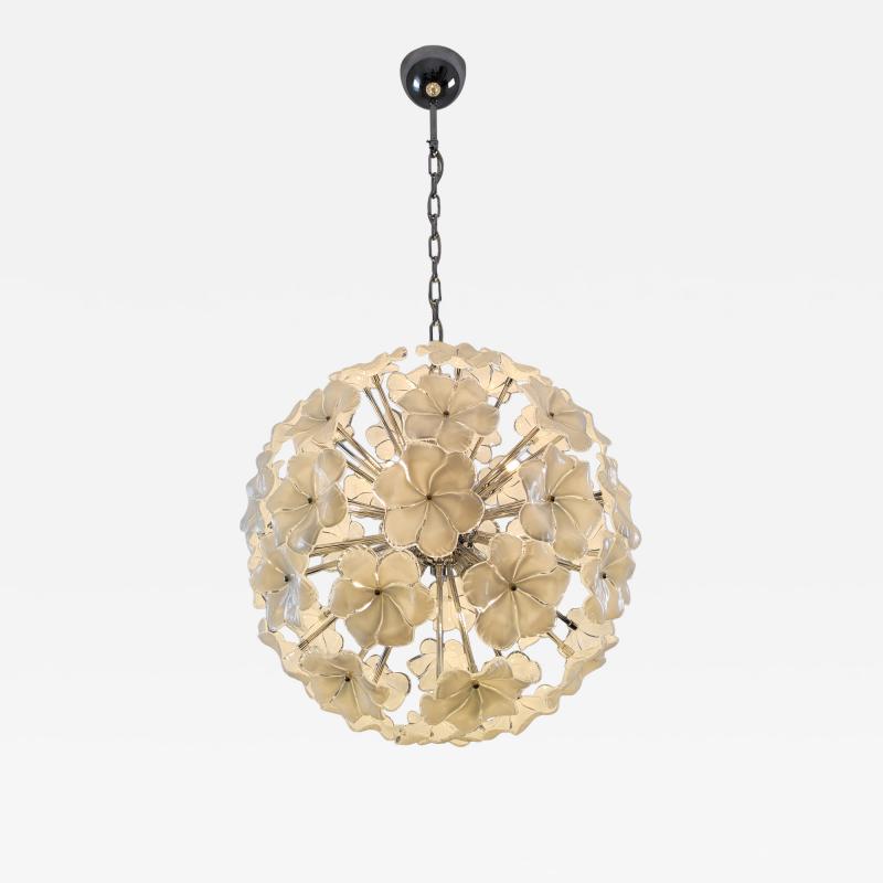  JL Light Style Murano glass flower Sputnik chandelier in white color