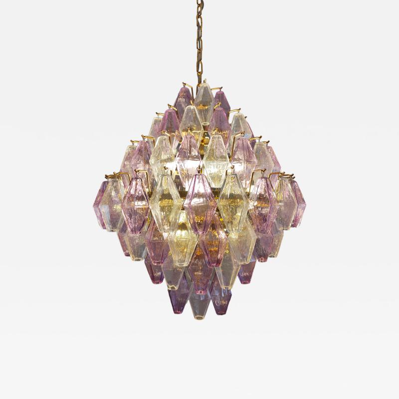  JL Light Style Murano glass poliedri chandelier in poliedro shaped in clear and amethyst color
