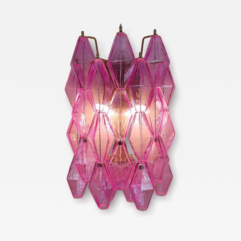  JL Light Style Murano glass poliedri wall sconce in fuchsia color