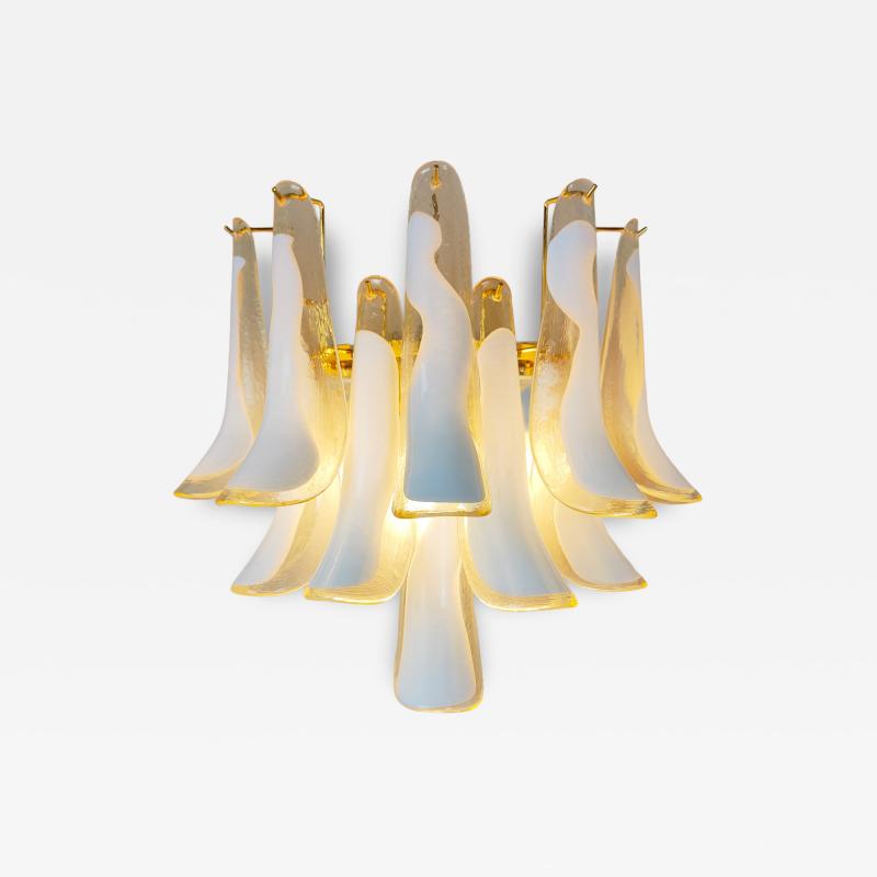  JL Light Style Murano glass wall sconce amber feathers large version