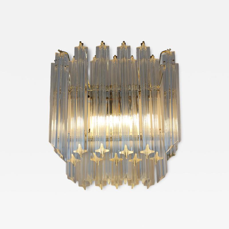 JL Light Style Murano glass wall sconce tiers clear quadriedri