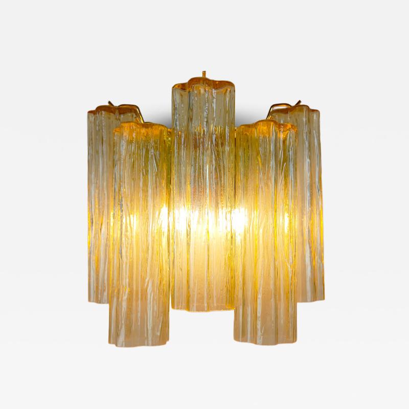  JL Light Style Murano glass wall sconce with side alternated amber tronchi glasses