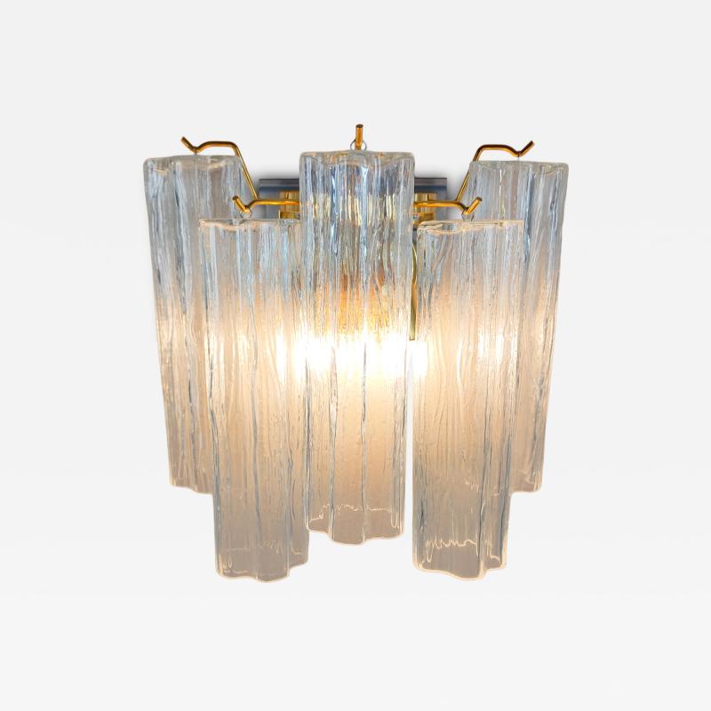  JL Light Style Murano glass wall sconce with side alternated clear tronchi glasses