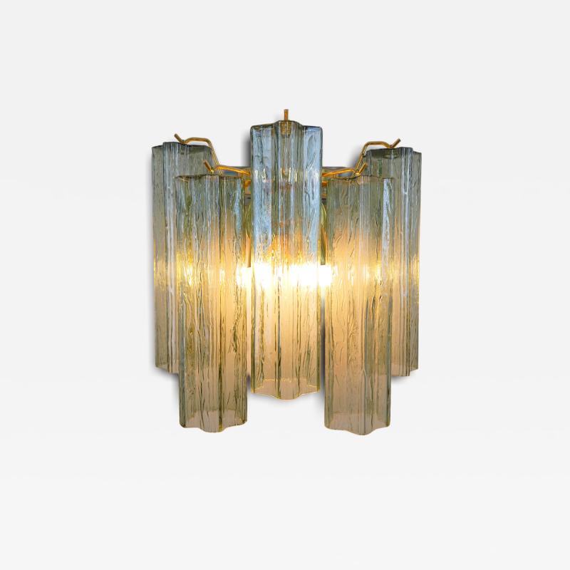  JL Light Style Murano glass wall sconce with side alternated green tronchi glasses
