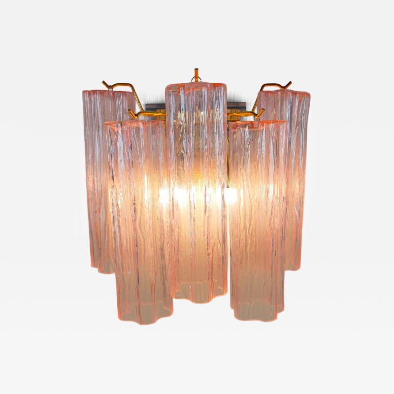 JL Light Style Murano glass wall sconce with side alternated pink tronchi glasses