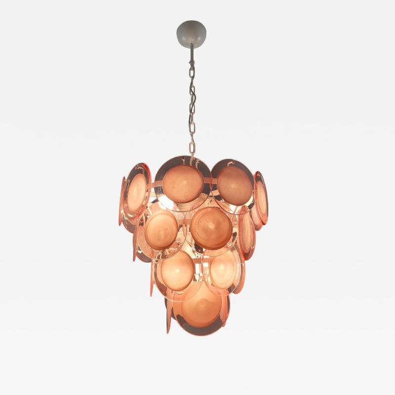  JL Light Style Pink Murano glass round discs chandelier