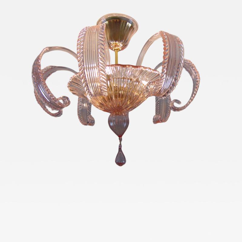  JL Light Style Pink rugiada Murano glass flush mount