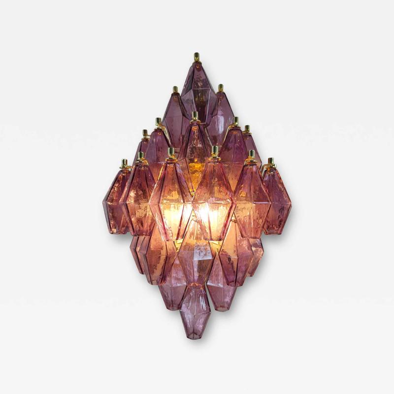  JL Light Style Poliedro shaped amethyst Murano glass wall sconce